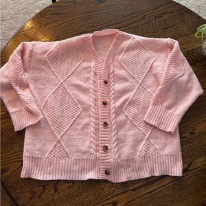Pink Women's Cardigan Sweater